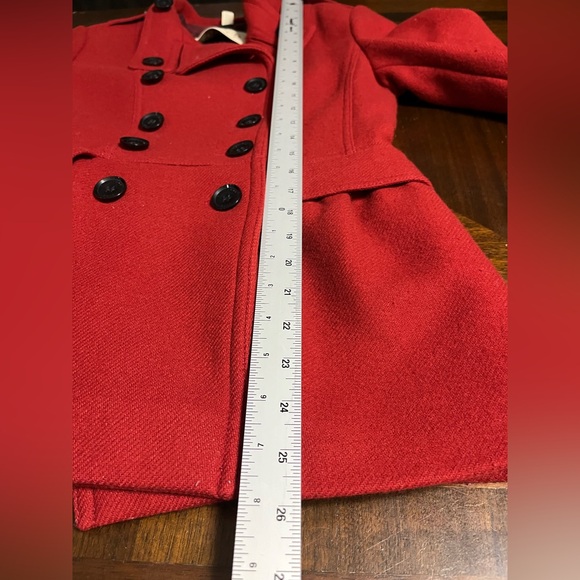 Burberry Brit  Wool Pea Coat Red Women’s US Size 6 Authentic (Read Description) - Picture 13 of 15
